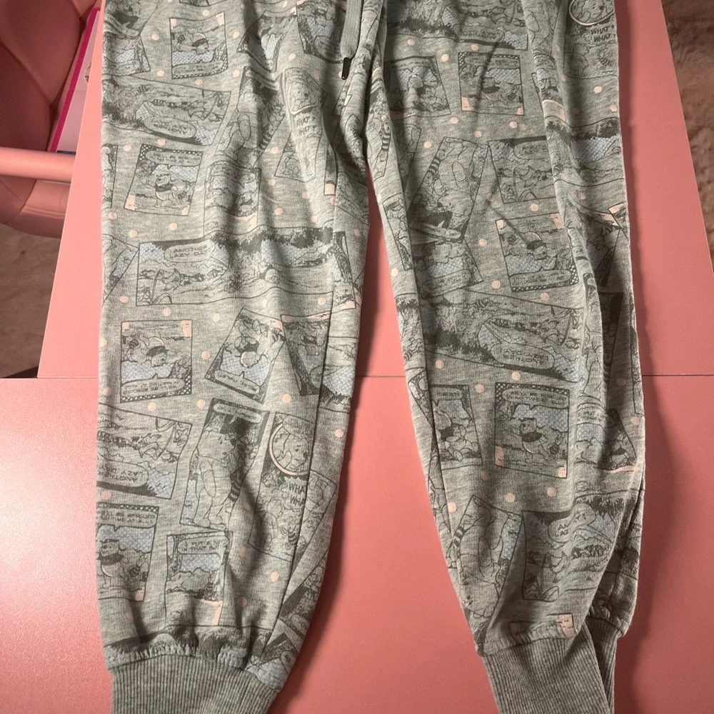 Disney‎ Winnie The Pooh pajama jogger sleep lounge pants Size small 4-6 in grey